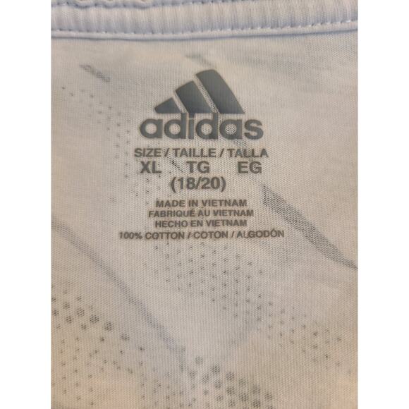 Adidas xl 18/20 boys grey and white athletic tee - Picture 4 of 5